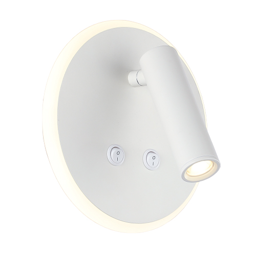 Aplique led 7W+3W con interruptor luz cálida diámetro 16cm blanco